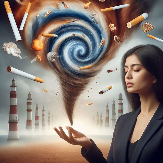 young woman breaking free of her addiction